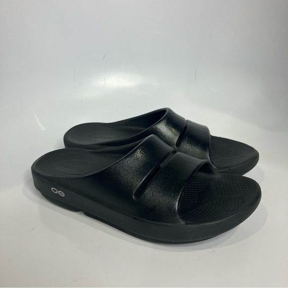 Oofos ooahh slides recovery shoes black comfort Shoes unisex sizing women’s 7 - Picture 2 of 8